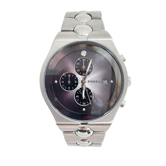 Fossil Men’s Watch Arkitekt Black Bezel Quartz FS 2919 Stainless Steel 50 Meters - Picture 1 of 10